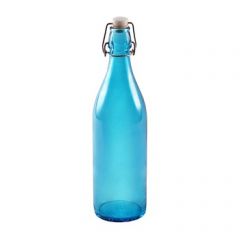 Стеклянная бутылка 1 л голубая