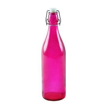 Купить Стеклянная бутылка 1 л розовая в Волгограде