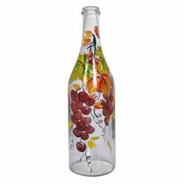 Стеклянная бутылка 1 л «Виноград» с ручной росписью