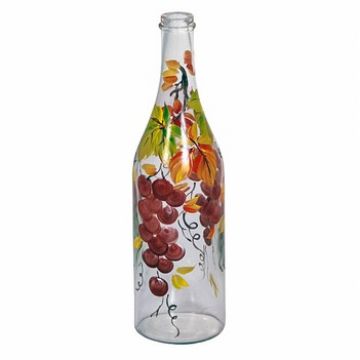 Купить Стеклянная бутылка 1 л «Виноград» с ручной росписью в Волгограде